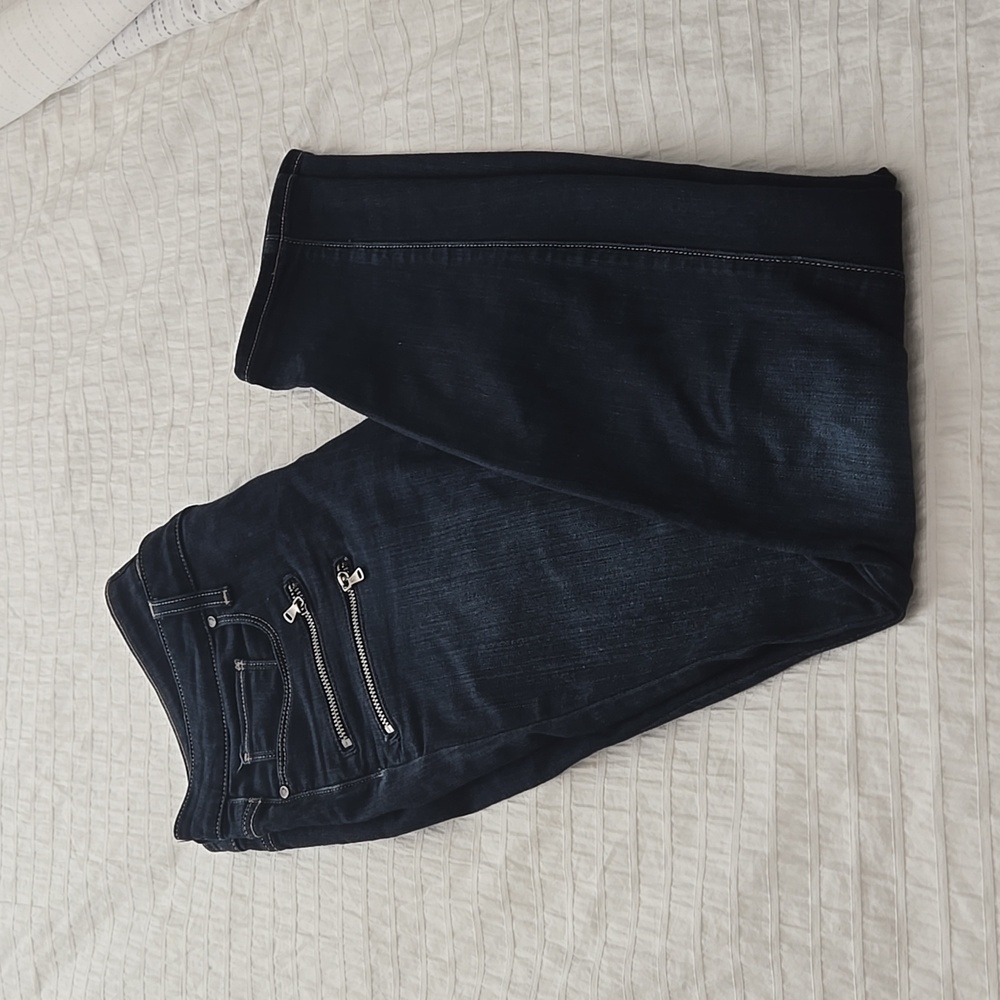 PAIGE Womans High Rise Edgemont Skinny Jeans in Whiskers Darker Wash Sz 32 - Picture 5 of 12
